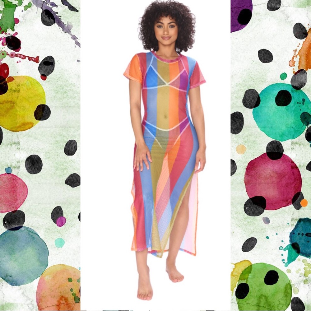 Rihanna See Through Net Cover Up Dress